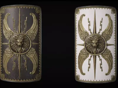 Roman Shield Low-poly 3D model Low-poly 3D model