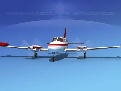 Cessna 414 Chancellor V12 3D model
