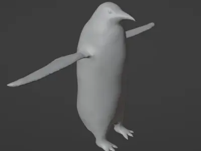 Emperor penguin Low-poly 3D model