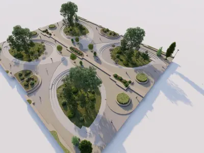 public park-Private Park Landscape Urban 3D model