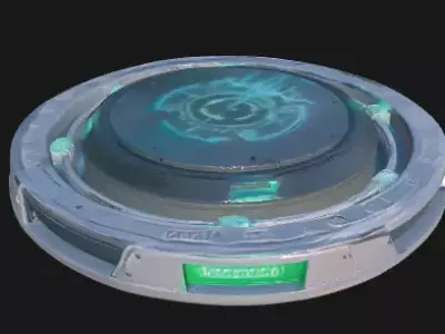 Sci-Fi Holographic Data Platform Low-poly 3D model