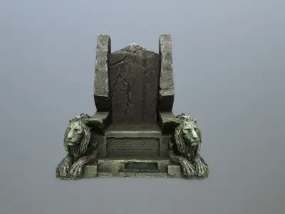 Lion Throne Low-poly 3D model