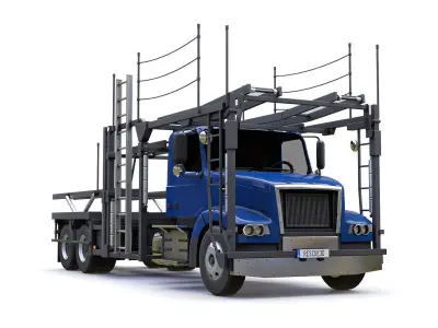 Car Carrier Trailer Low-poly 3D model