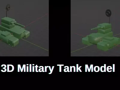 3D Military Tank Model Lowpoly Low-poly 3D model