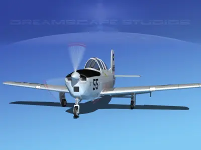 Beechcraft T-34 Mentor V02 USAF 3D model
