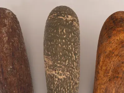 Stick club weapon Low-poly 3D model