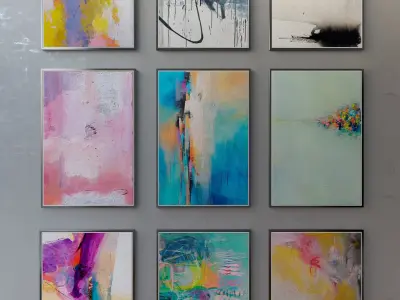Collection of paintings abstract art part 8 3D model