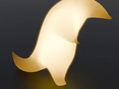 Indirect lighting of a menacing anteater Low-poly 3D model