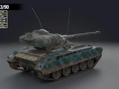 AMX-13 90 PBR Model 3D model