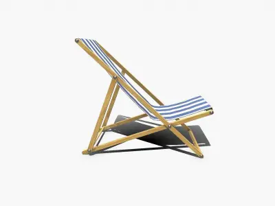 Deck Chair Low-poly PBR Free low-poly 3D model