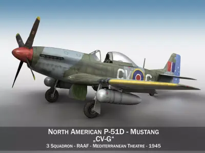 North American P-51D - CV-G 3D model