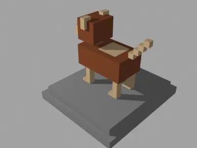 VOXEL DOG - MODEL 6 Low-poly 3D model