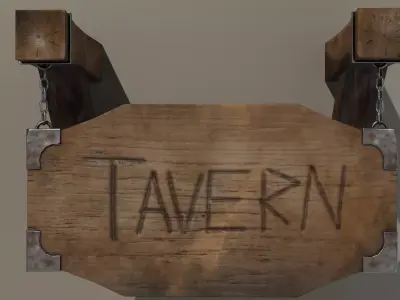 Tavern Sign Low-poly 3D model