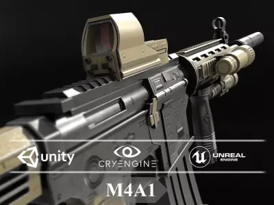 M4A1 3D Model ar - rifle Low-poly 3D model