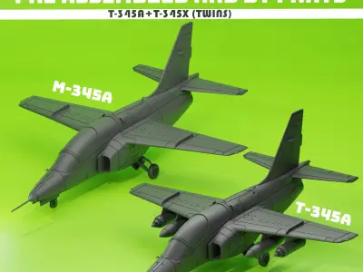 Aermachi T-345A M-345A TWINS PACK V3 3D print model