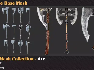 50 Axe Base Mesh - VOL 02 3D model
