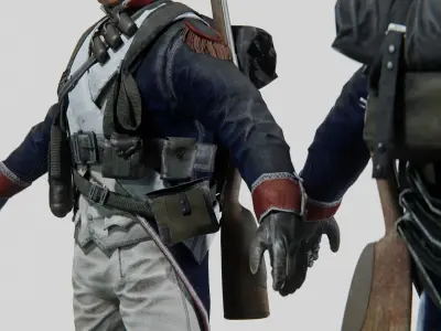 Soldier Napoleon Infantry Rigged Low-poly 3D model