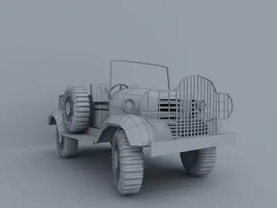 military car vc5 Low-poly 3D model