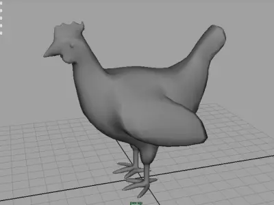 Chiken rooster Low-poly 3D model