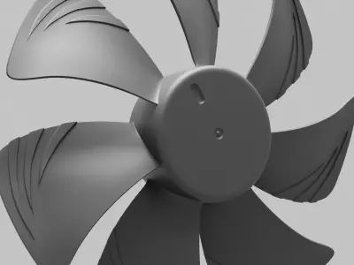 Computer Cooling Fan Blade part Low-poly 3D model
