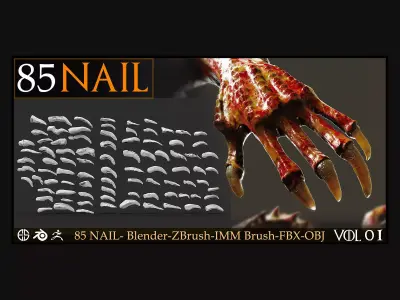 85 Nail -Character And Creature Brush-Dragon-Character-Vol 01 3D model