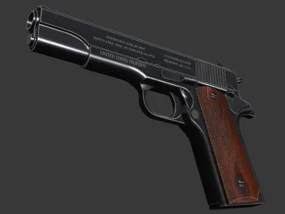 Colt 1911 - Game mesh Low-poly 3D model