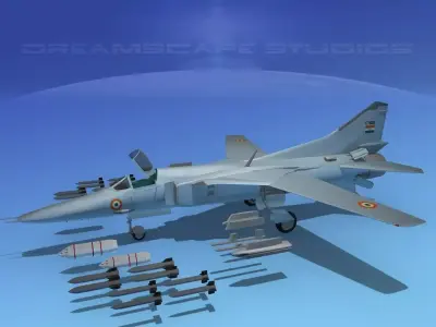 Mig-27 Flogger V14 India 3D model