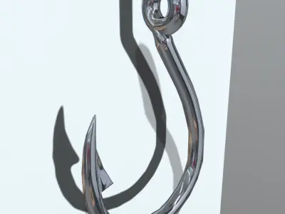 Fishing Hook Low-poly 3D model