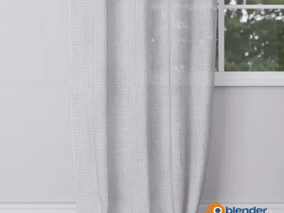 Sheer Linen Curtain - Blender Free 3D model