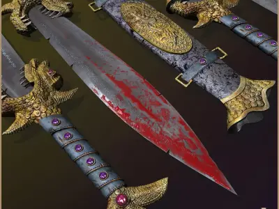 Legendary Leviathan Sword Low-poly 3D model