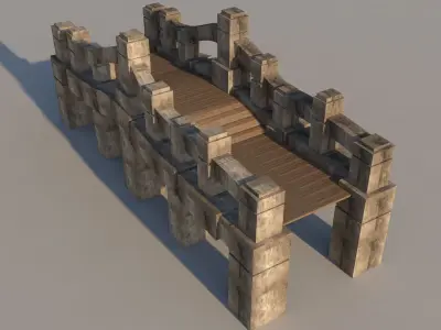 Old Wooden Bridges Pack Low-poly 3D model