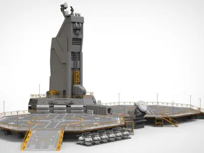 sci-fi Helipad 3D model