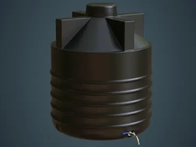 Water Tank 1A Small Low-poly 3D model