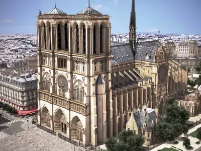 Notre Dame de Paris Tribute 3d model 3D model