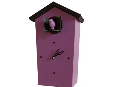 Wall Clock - Decoration Bird Wood Box 3D model