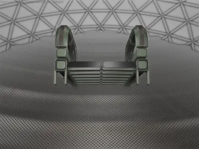 Sci-Fi Stairs - 2 - Green Version Low-poly 3D model