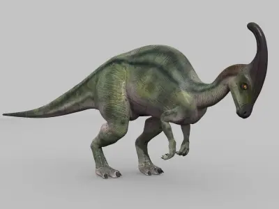 Parasaurolophus 8192 HD - 3d animated model Low-poly 3D model