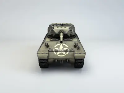 Low Poly M10 Wolverine tank destroyer Low-poly 3D model