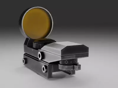 Circular Reflex Optic Reddot Sight Low-poly 3D model