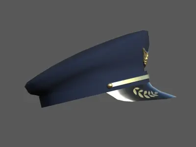 Captain pilot hat Low-poly 3D model