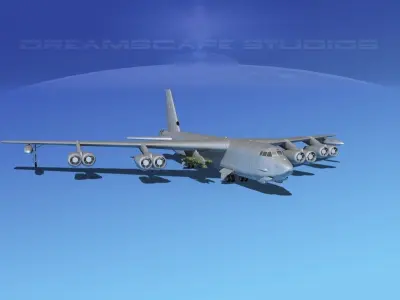 Boeing B-52G Stratofortress Bare Metal 3D model