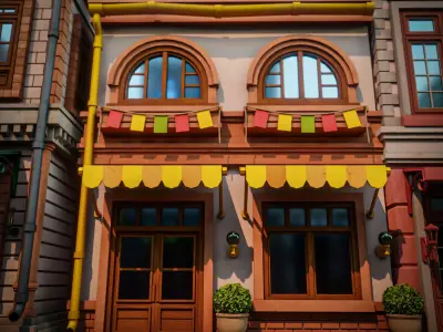 LOWPOLY CITY BUILDING STYLIZE 1 Low-poly 3D model