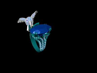hummingbird ring 3D model