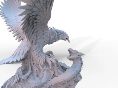 Great Eagle VS Dragons 3D model