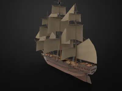 Pirate Sailing ship 3D model