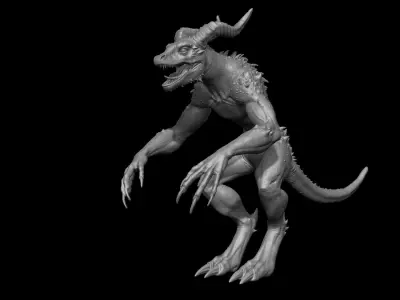 Drakonian beast Low-poly 3D model