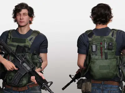 Realistic Male In Melitirian Attire Low-poly 3D model