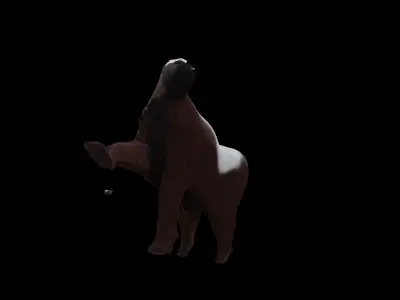HoneyBadger dog in snow Low-poly 3D model