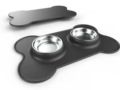 Pet Bowl M13 - with STL Low-poly 3D model