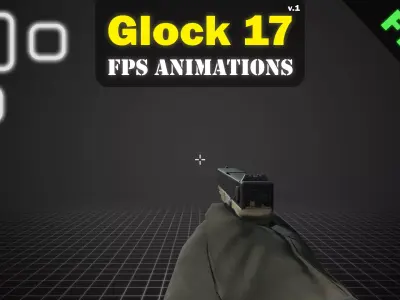 Glock 17 - FPS Weapon Animations Free low-poly 3D model